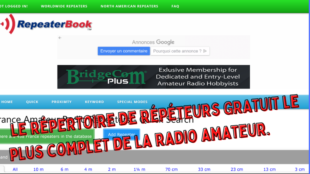 Présentation de RepeaterBook. Le répertoire de répéteurs GRATUIT le